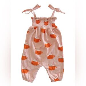 Adorable Pumpkin Print Kids One Piece